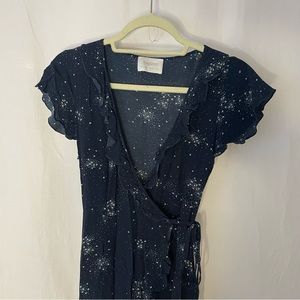 Auguste the Label Celestial Frill Sleeve Wrap Midi Dress